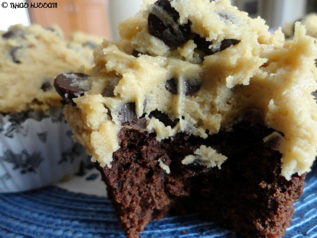 Brownie Cupcakes with Cookie Dough Frosting