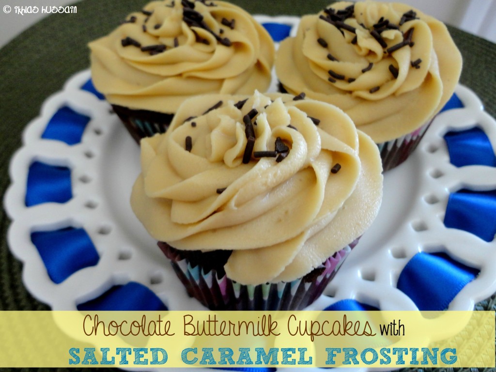 Chocolate Buttermilk Cupcakes with Salted Caramel Frosting