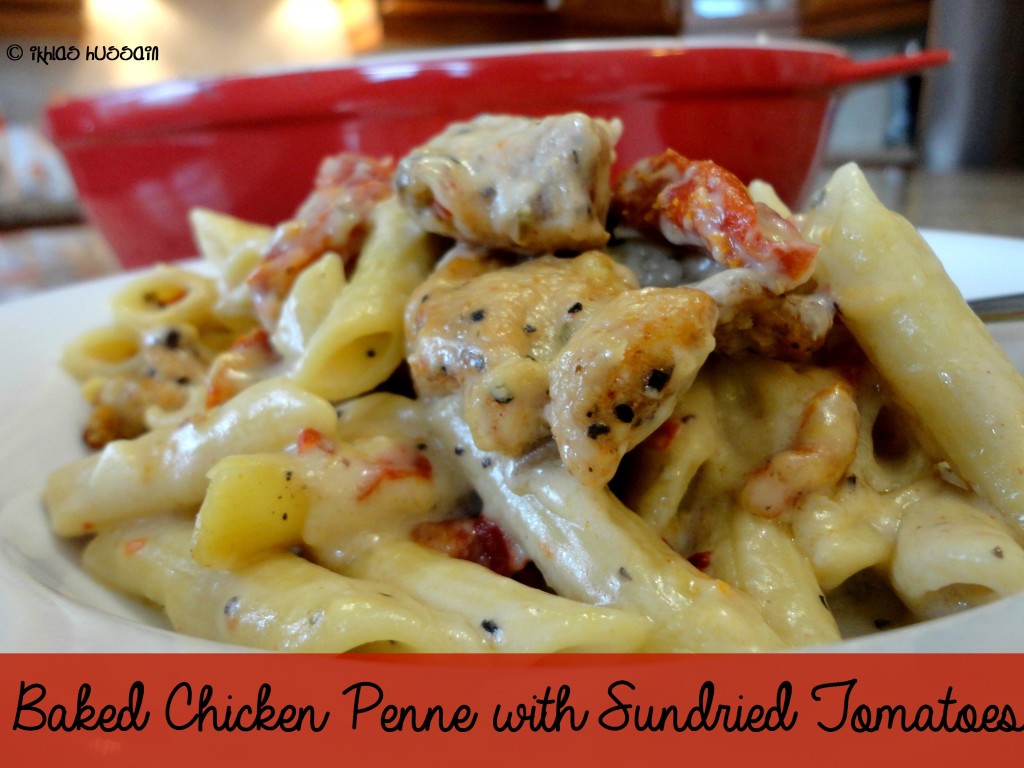 Baked Chicken Penne with Sundried Tomatoes and Mushrooms