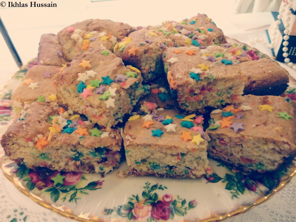 Cake batter blondies