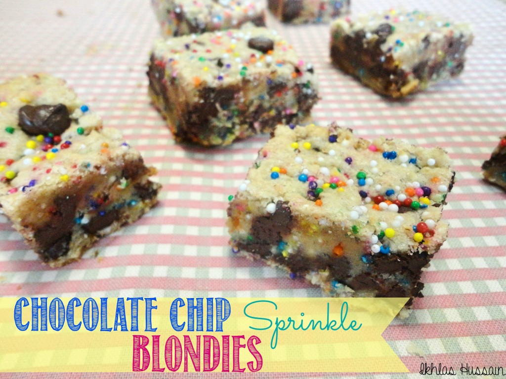 chocolate chip sprinkle blondies