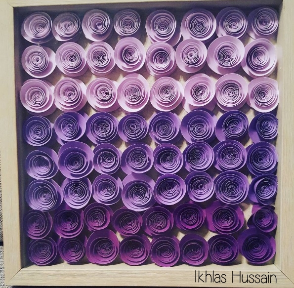 Rose filled ombre shadow box